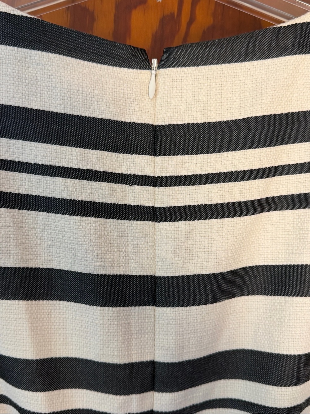 J. Crew Black & Cream Striped Sheath Midi Dress - Picture 3 of 6
